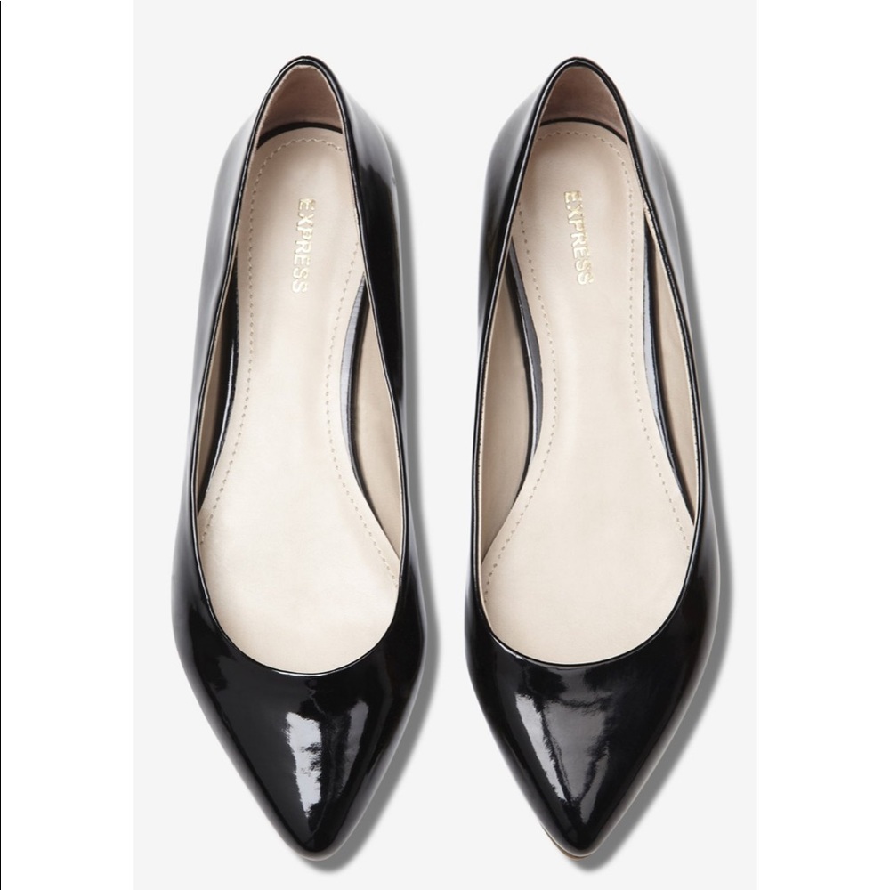 BNWT Classic Black Patent Look PU Flats